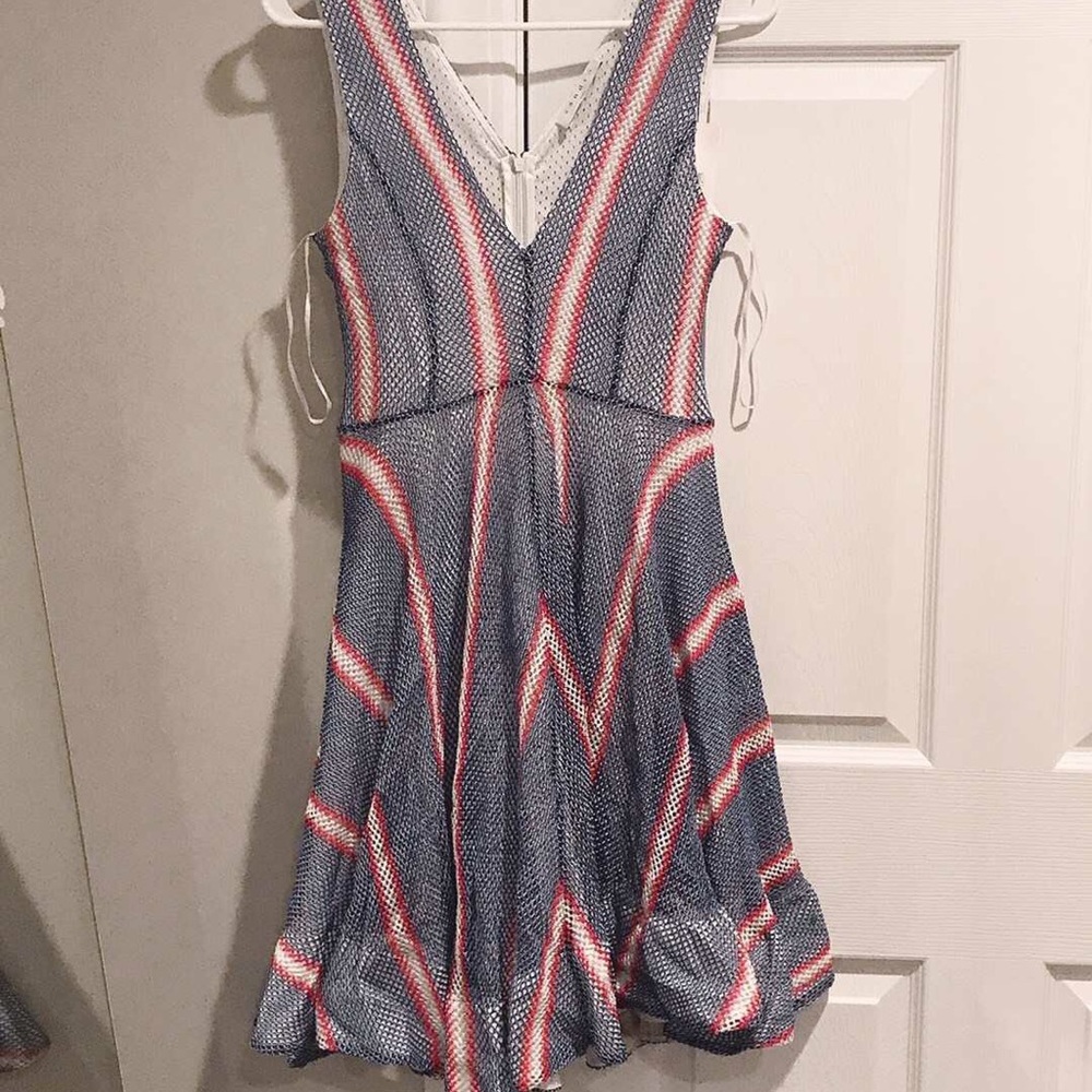 Sandro Airy Dress With Coloured Stripes